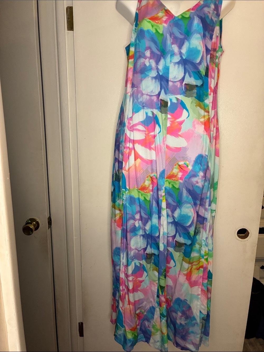 Soft Surroundings Multicolor Floral Maxi DressNWT Flowy Gorgeous Colors Size 8